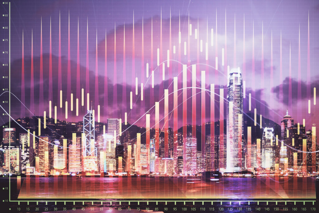 forex pattern on city skyline
