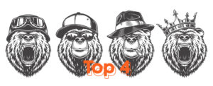 4 illustrations of bears