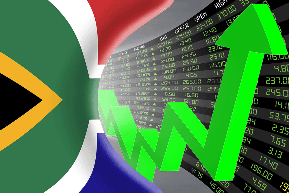 forex trading graph & South African flag